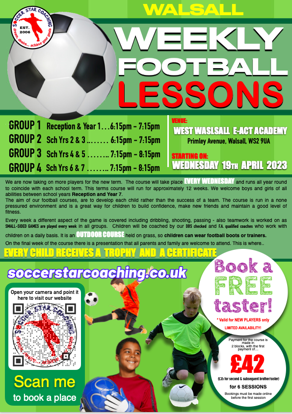 Walsall Weekly lessons leaflet