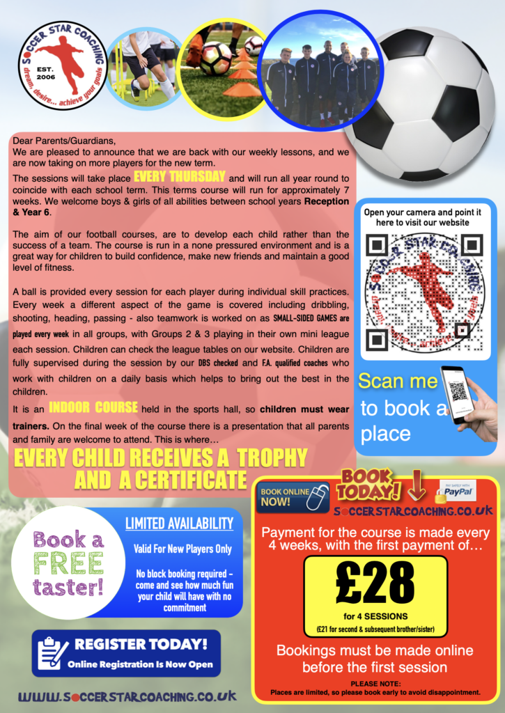 SALFORD WEEKLY FOOTBALL LESSONS